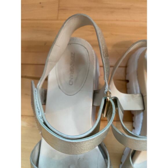 Cole Haan Zero Grand Gold Leather Sandals Size 6 - Picture 2 of 7